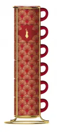 Espresso csésze szett állvánnyal 6db-os Deco Glamour, piros (FW2022037)